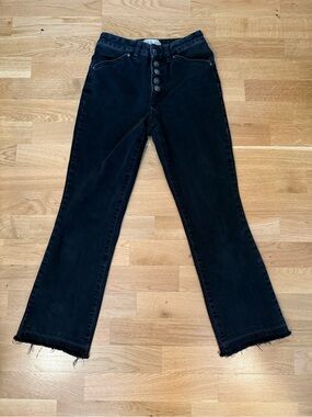 We The Free Black Flare Button-Fly Jeans